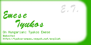 emese tyukos business card